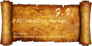 Földvári Verner névjegykártya